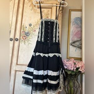 Black ivory lace sundress